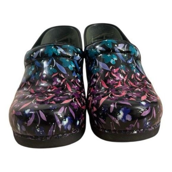 Dansko XP Women Professional Clogs 38 (US size 7.5-8) Multicolor Floral Leather - Picture 3 of 13